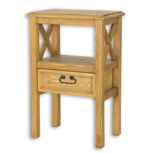 RUSTIKAL SN703 bedside table, aged pine, white