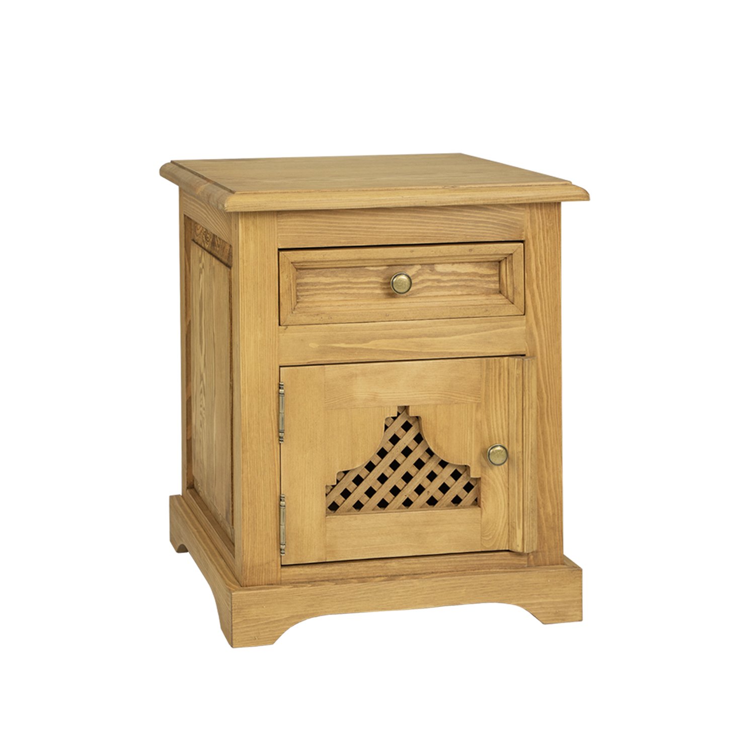 RUSTIKAL SN804 bedside table, right, pine, white wax - Image 3