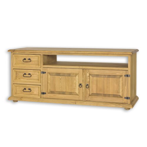 Pine TV cabinet RUSTIKAL RV703 antique pine white