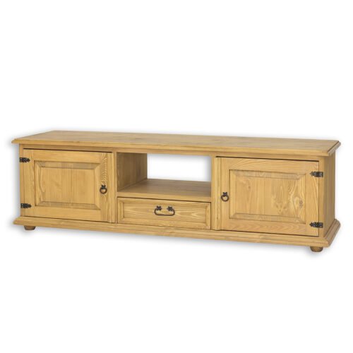 Pine TV cabinet RUSTIKAL RV704 pine, clear wax