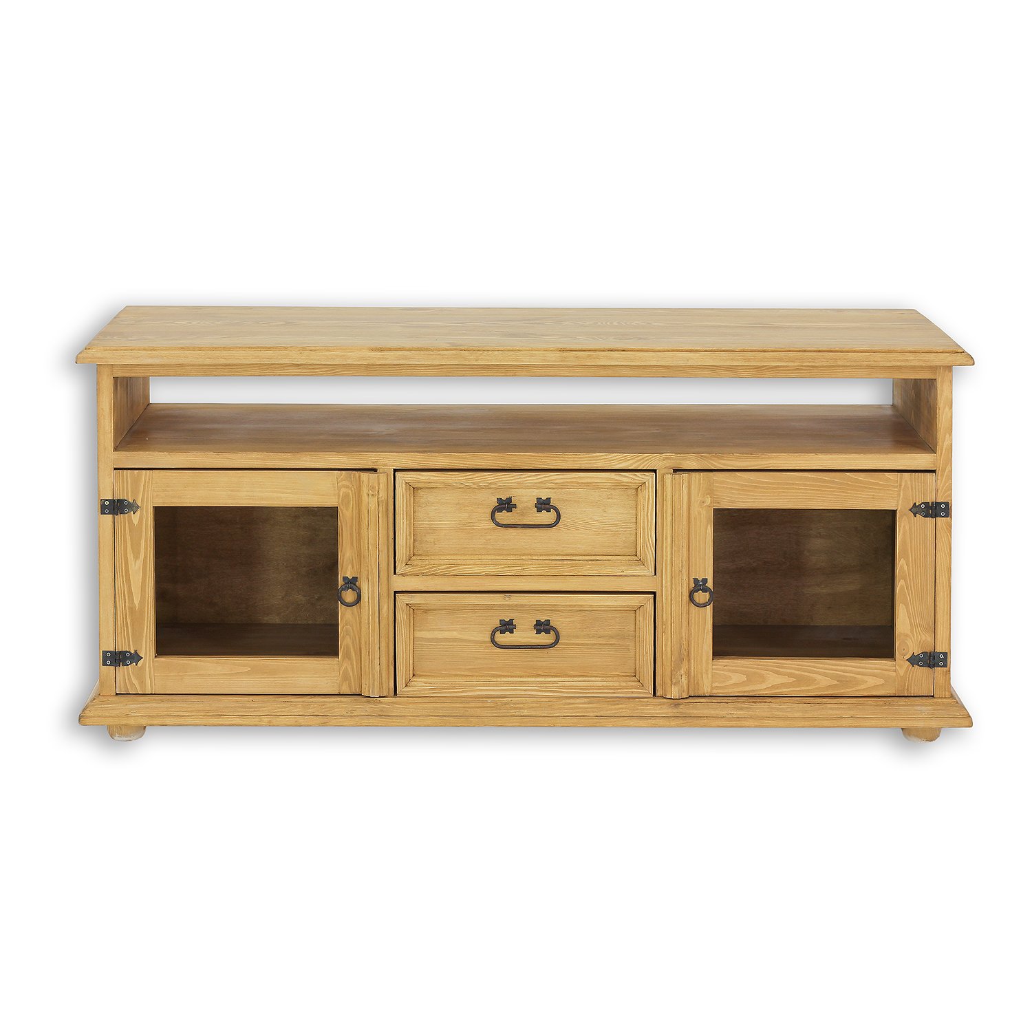 Pine TV cabinet RUSTIKAL RV706 pine white wax - Image 2