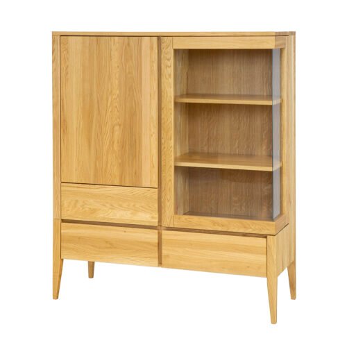 Oak showcase RETRO KW337 RIGHT GLASS cocoa oak color
