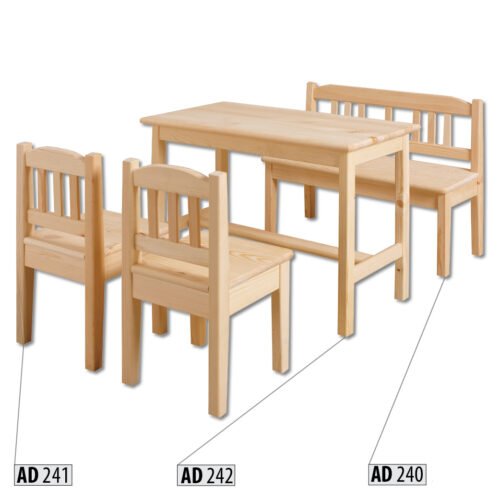 Wooden children’s bench AD240 pine, oak