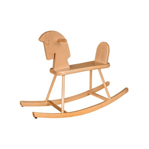 Wooden rocking horse AD259 natural beech
