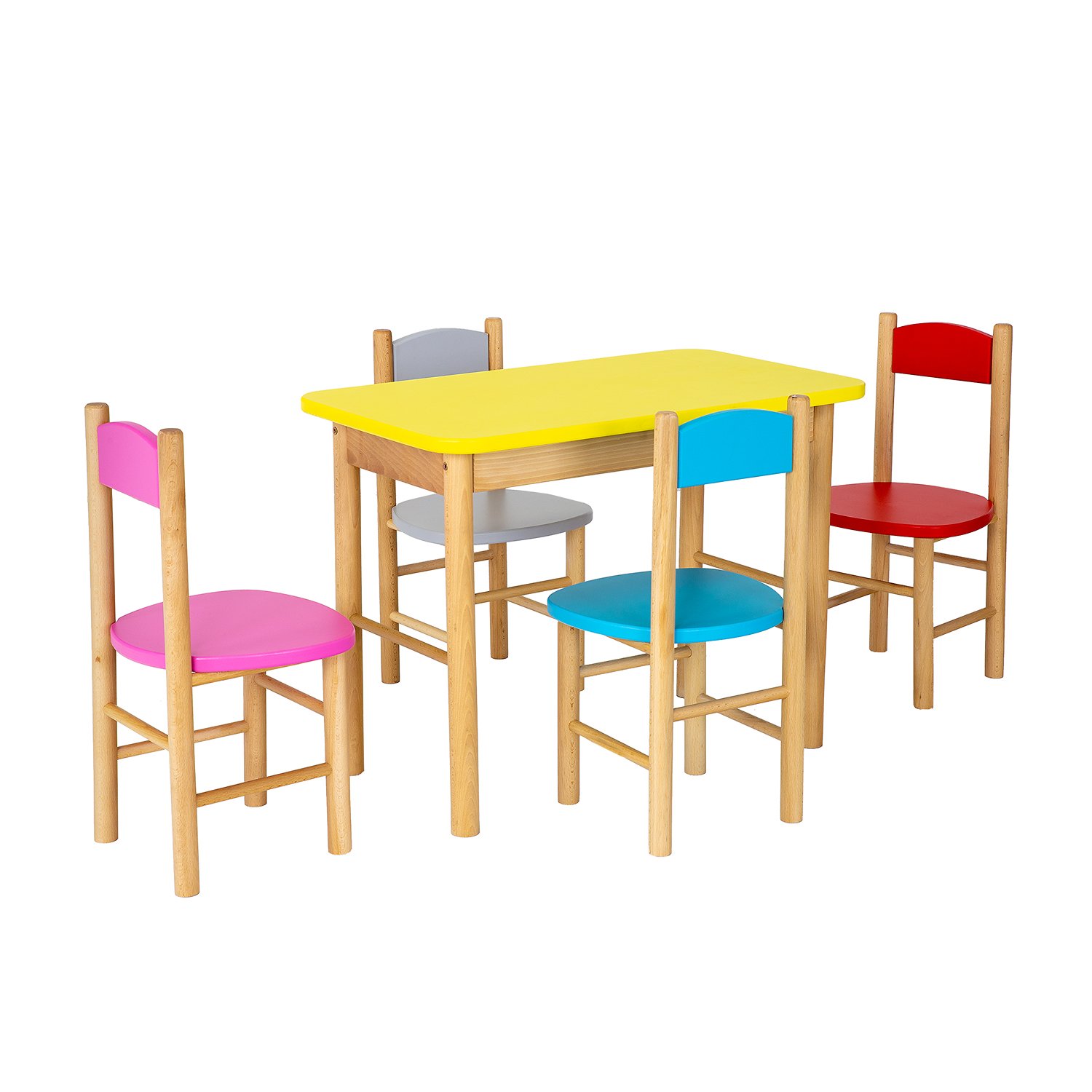 Wooden children's table AD252 beech blue - Image 4