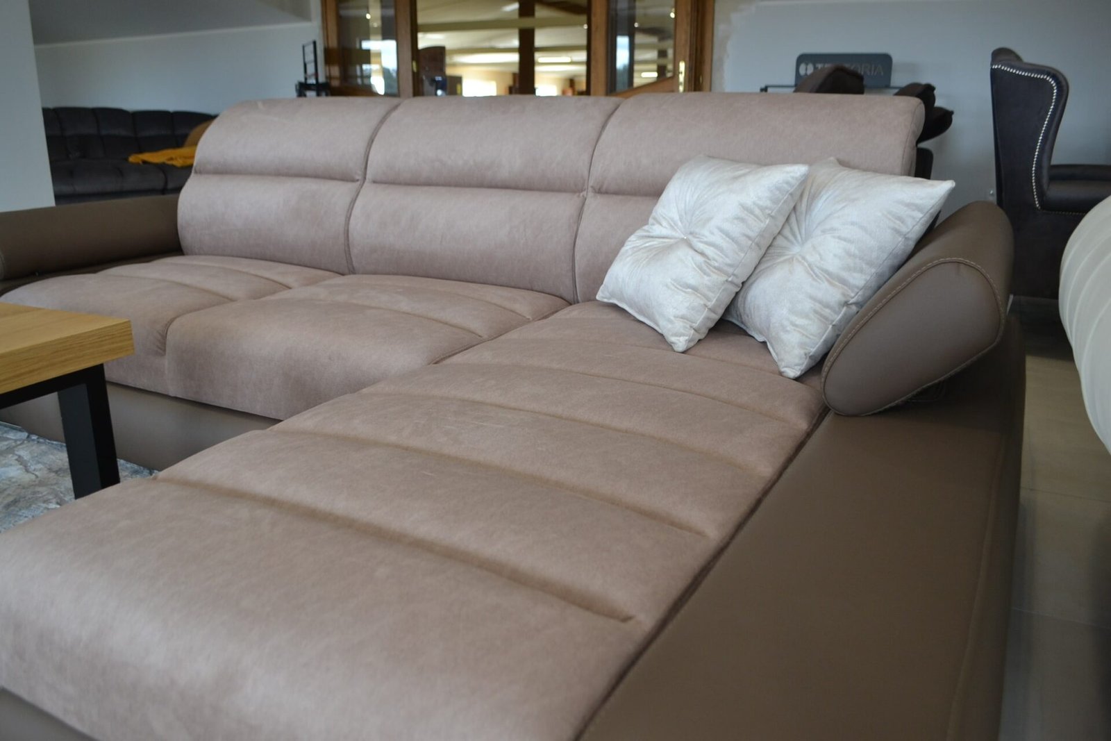 PANAMA corner sofa 262x180 Davis Seal 18+ organic coffee color - Image 5