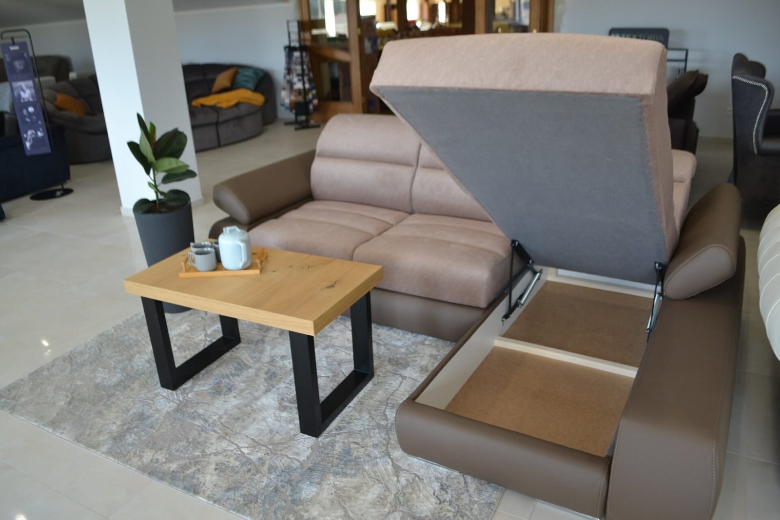 PANAMA corner sofa 262x180 Davis Seal 18+ organic coffee color - Image 2