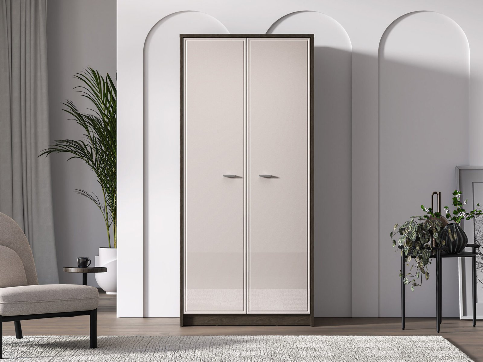 Avante 01 windmill oak / MDF cashmere glossy - 2D wardrobe - Image 3