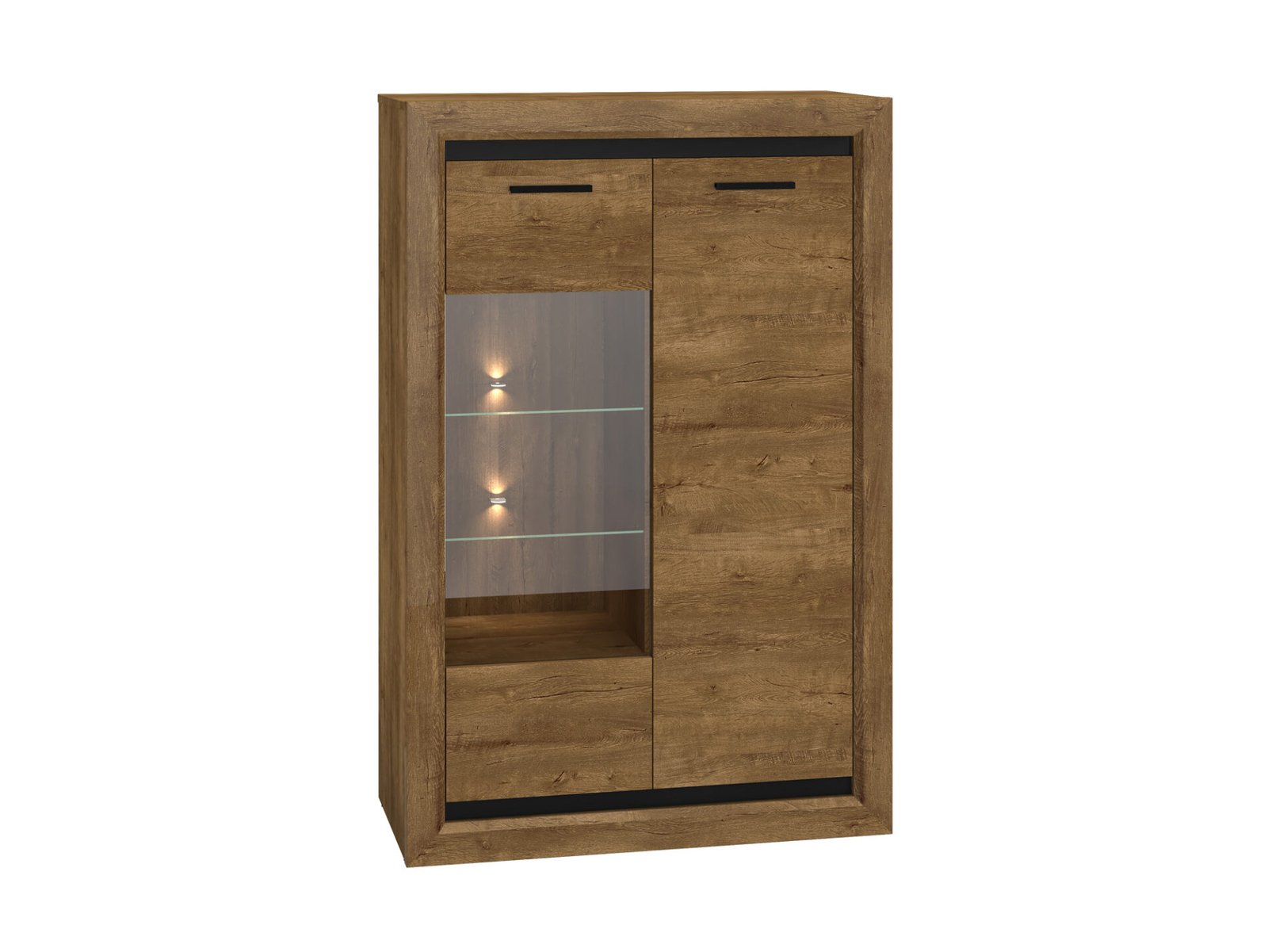 BALTICA 26-01 Lefkas oak/black display cabinet