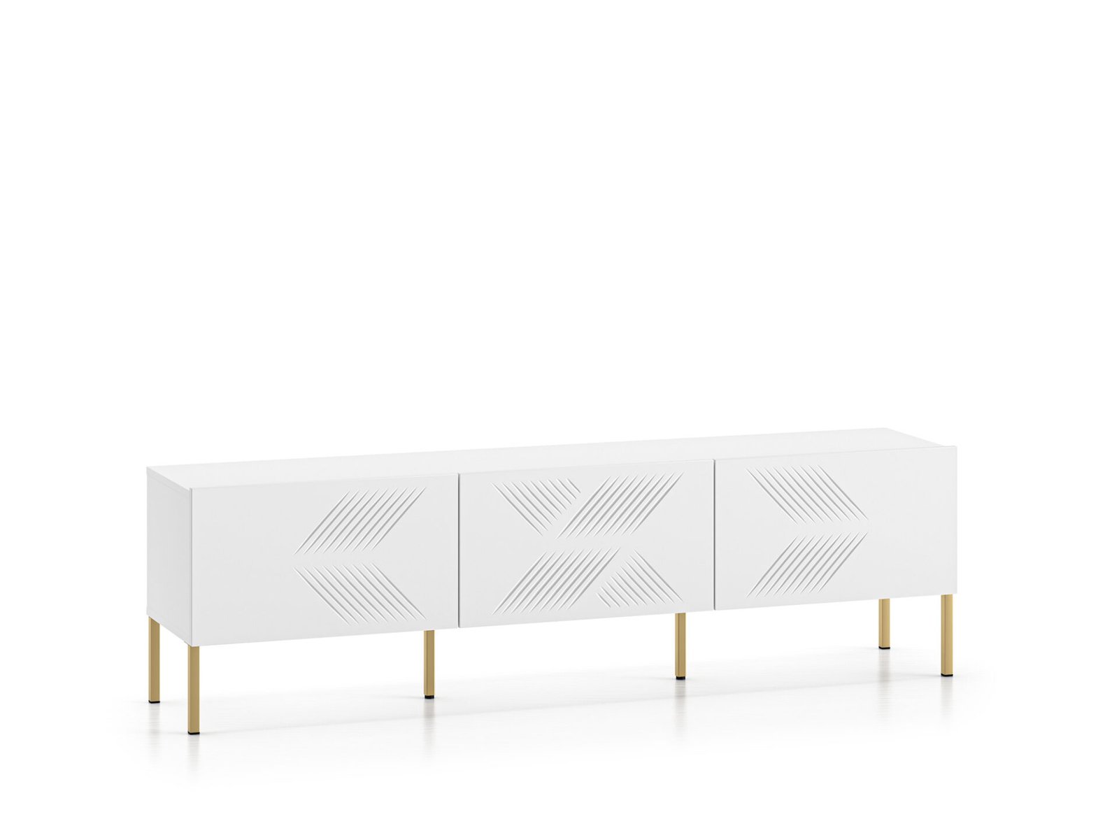 Clearing 04 Alpine White / Gold Leg – 3K TV Cabinet