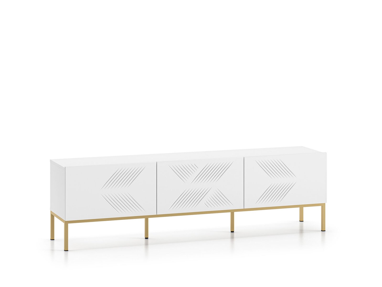 Clearing 04 Alpine White/Gold Base – 3K TV Stand