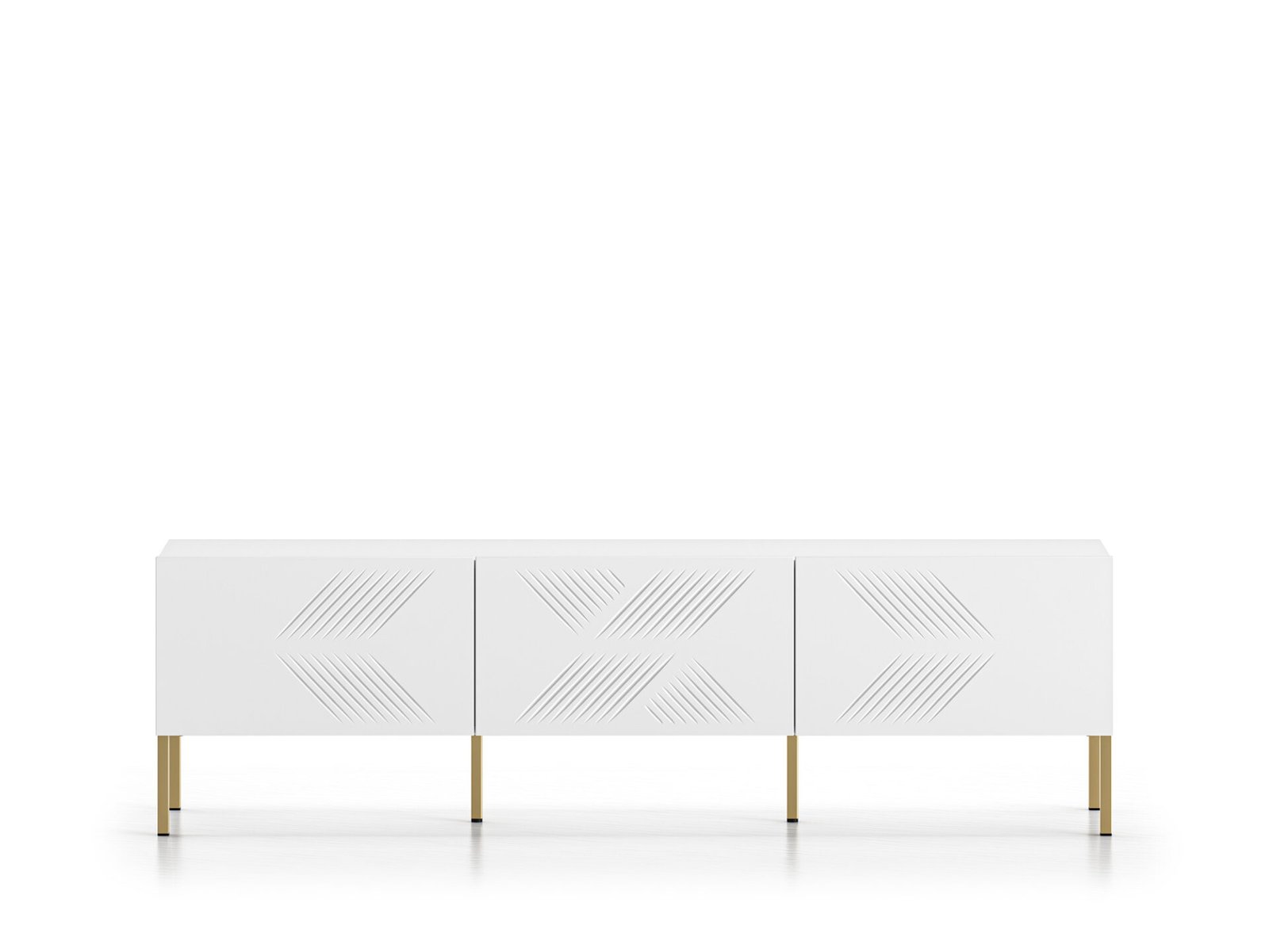 Clearing 04 Alpine White / Gold Leg – 3K TV Cabinet - Image 2