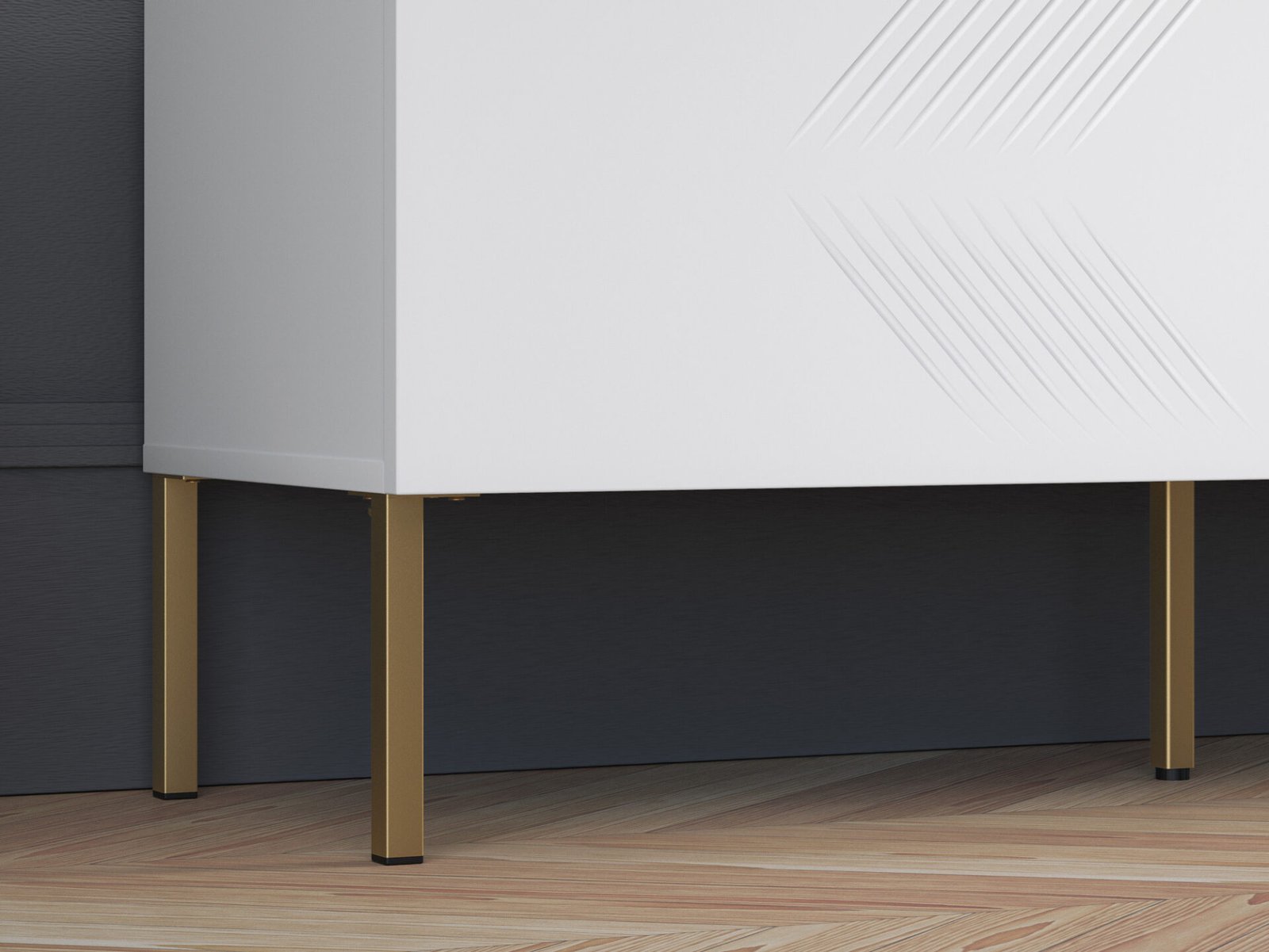 Clearing 04 Alpine White / Gold Leg – 3K TV Cabinet - Image 8