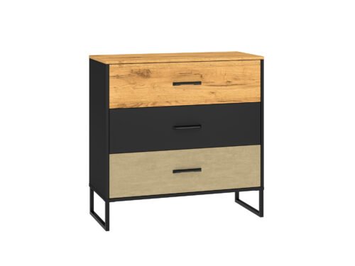Colt 05 Gold Craft oak/black, premium steel – 3S chest of drawers