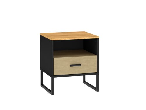 Colt 08 Gold Craft Oak/Black High-End Steel Nightstand