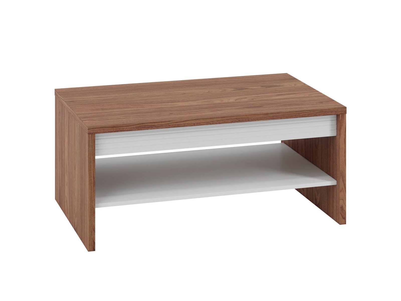 DALLAS 16-01 natural walnut/white coffee table