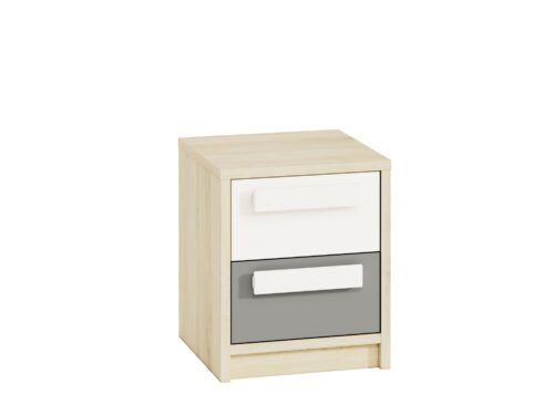 Drop 13-01 fjord beech white/platinum gray – bedside table