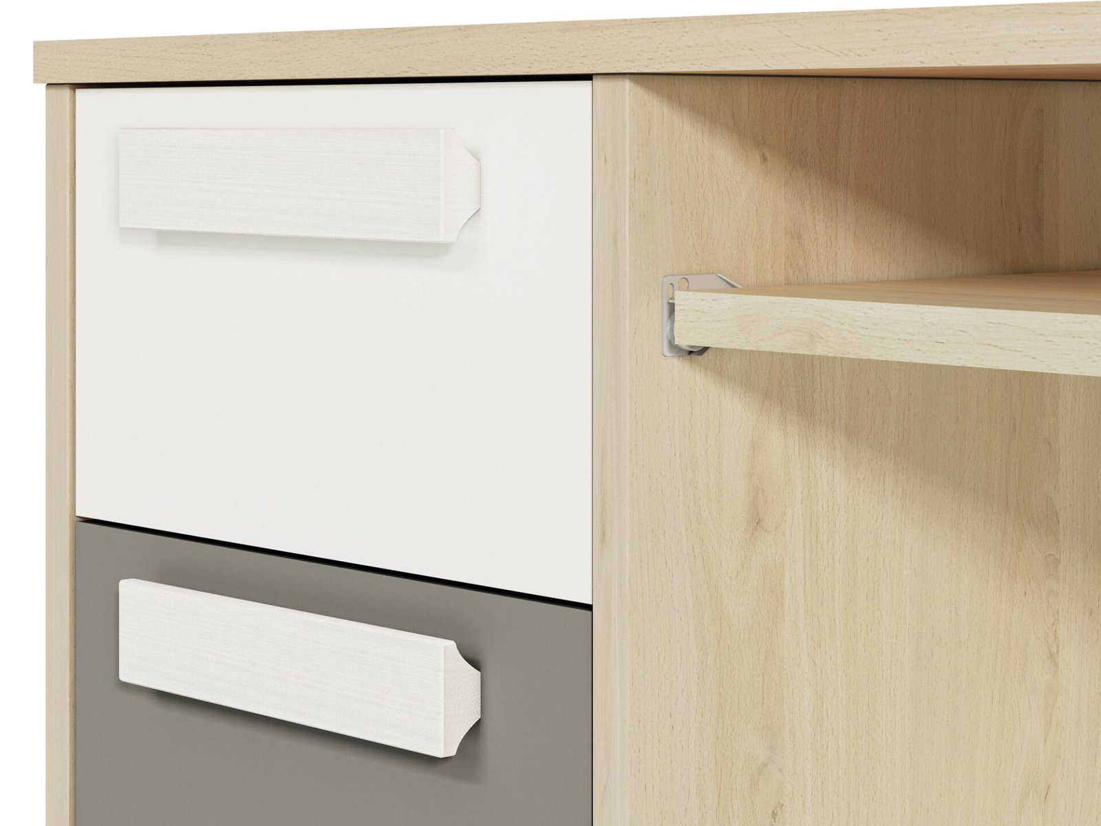 Drop 14-01 fiord beech/platinum grey desk - Image 6