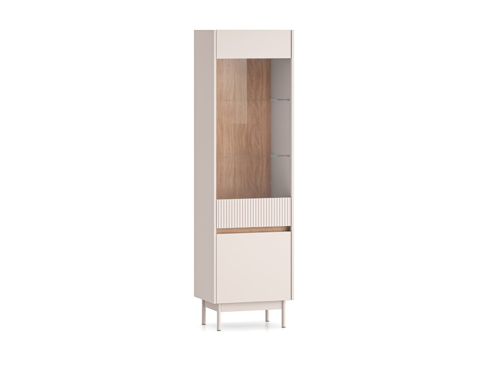 Dunea 02 cashmere / cremona oak torro - display cabinet 1D1W