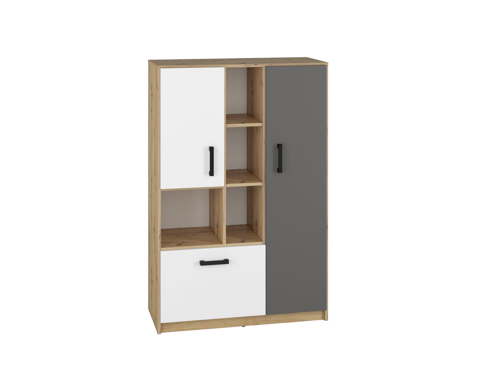 FINI 05 oak body / white front / anthracite insert - shelf