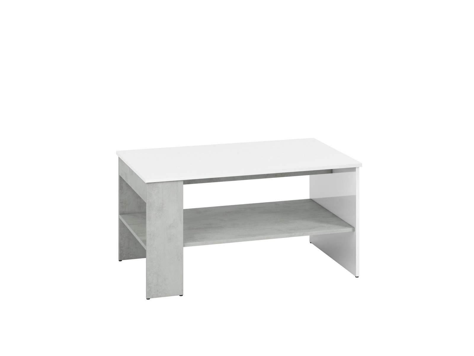 LUMENS 10 concrete silver/glossy white coffee table