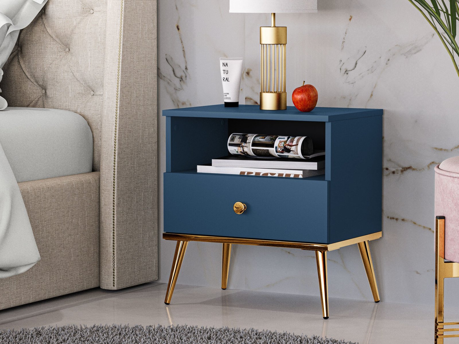 Marine 06 dark blue - 1S bedside table - Image 4