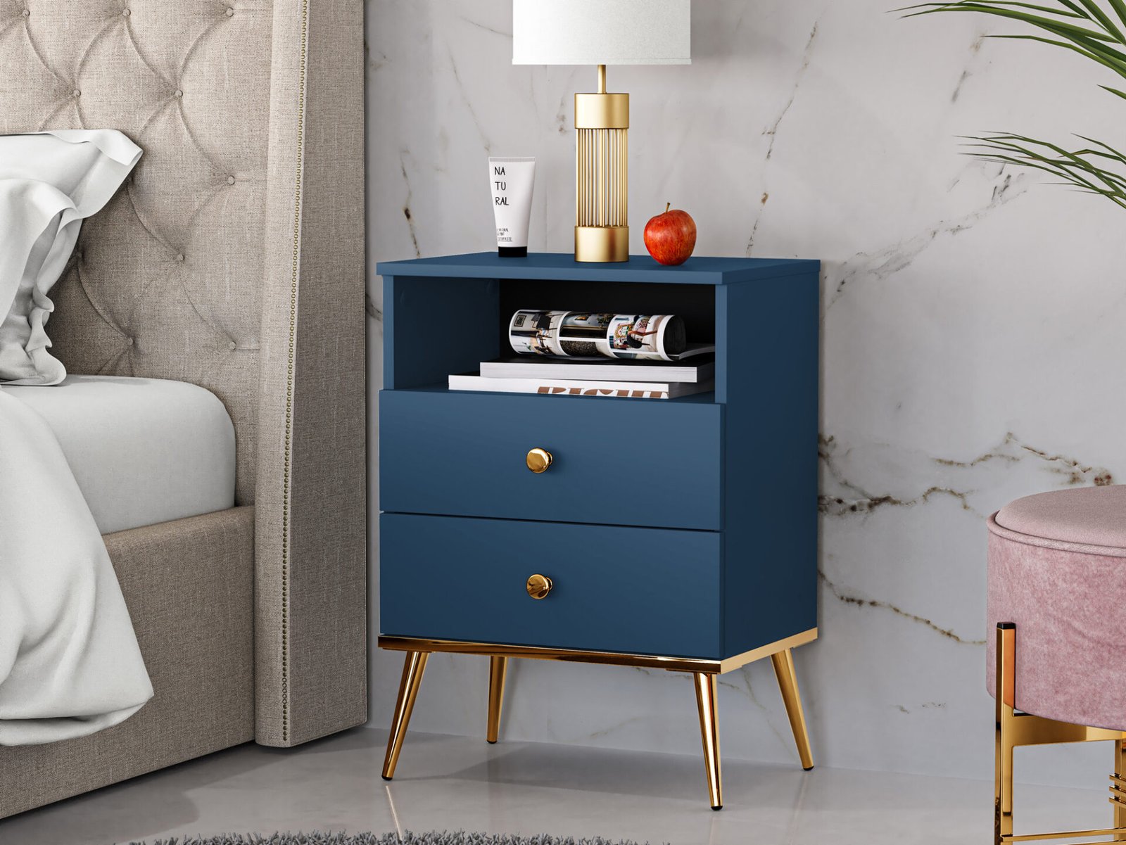Marine 10 dark blue - 2S bedside table - Image 4
