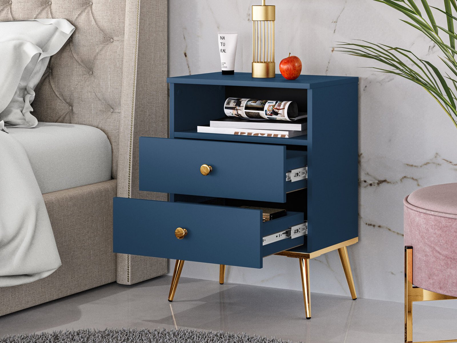 Marine 10 dark blue - 2S bedside table - Image 5