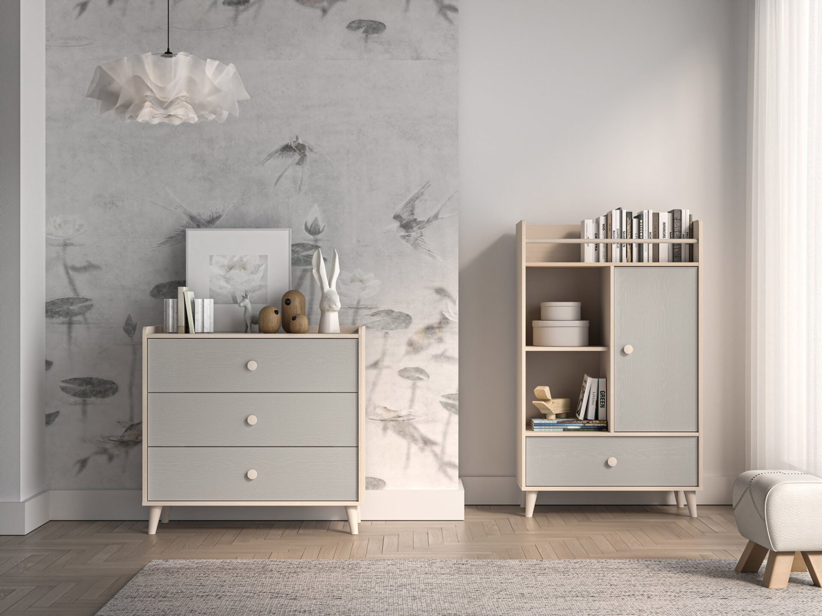 Mevel 06 Desert Sand/Palladium Grey - 3 Drawer Chest - Image 10