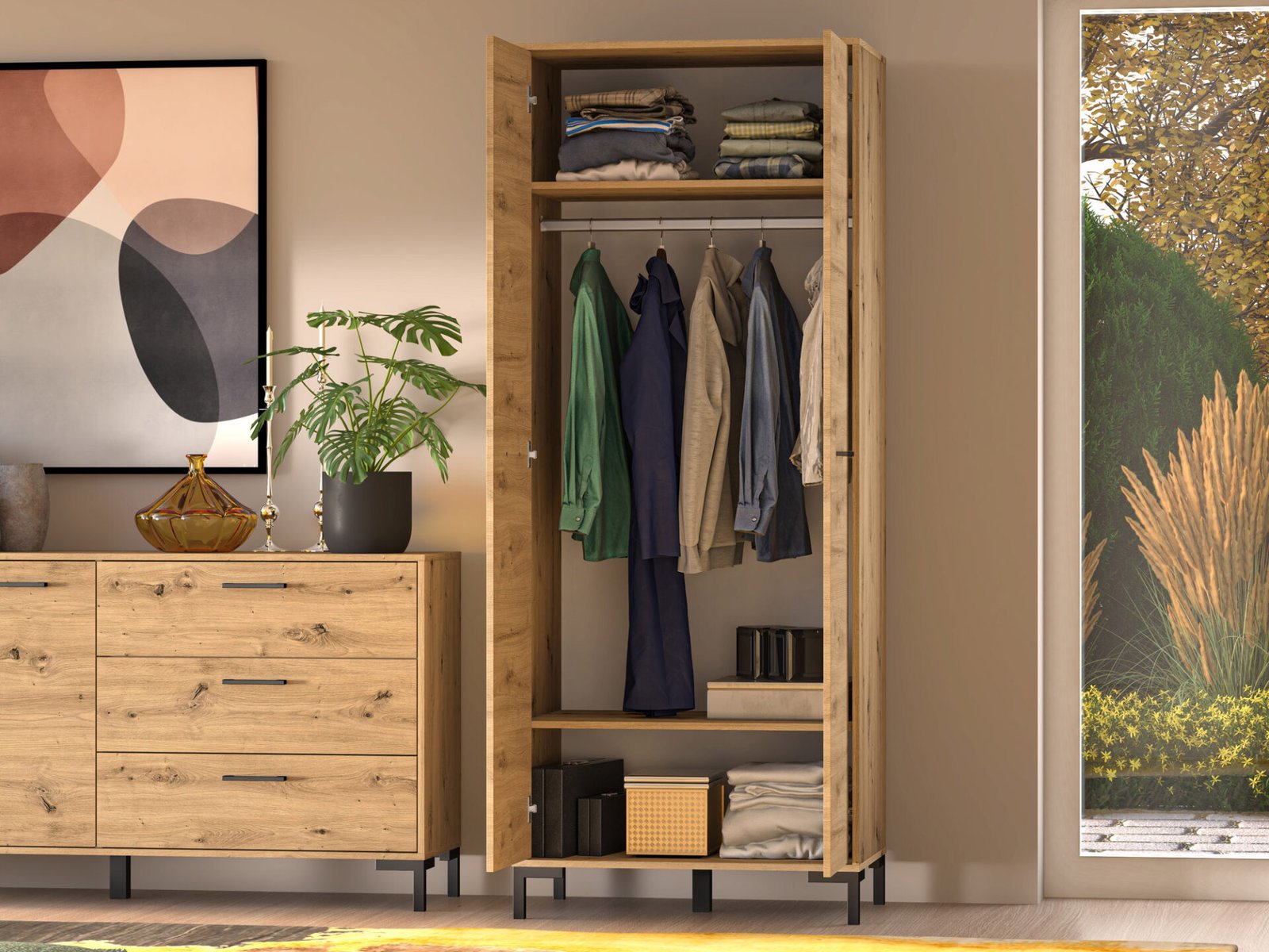 Nevio 17 Artisan Oak - Wardrobe - Image 5