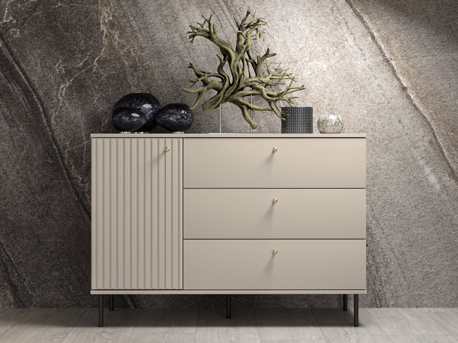 Sophie 05 cashmere chest of drawers 1D3S - Image 4