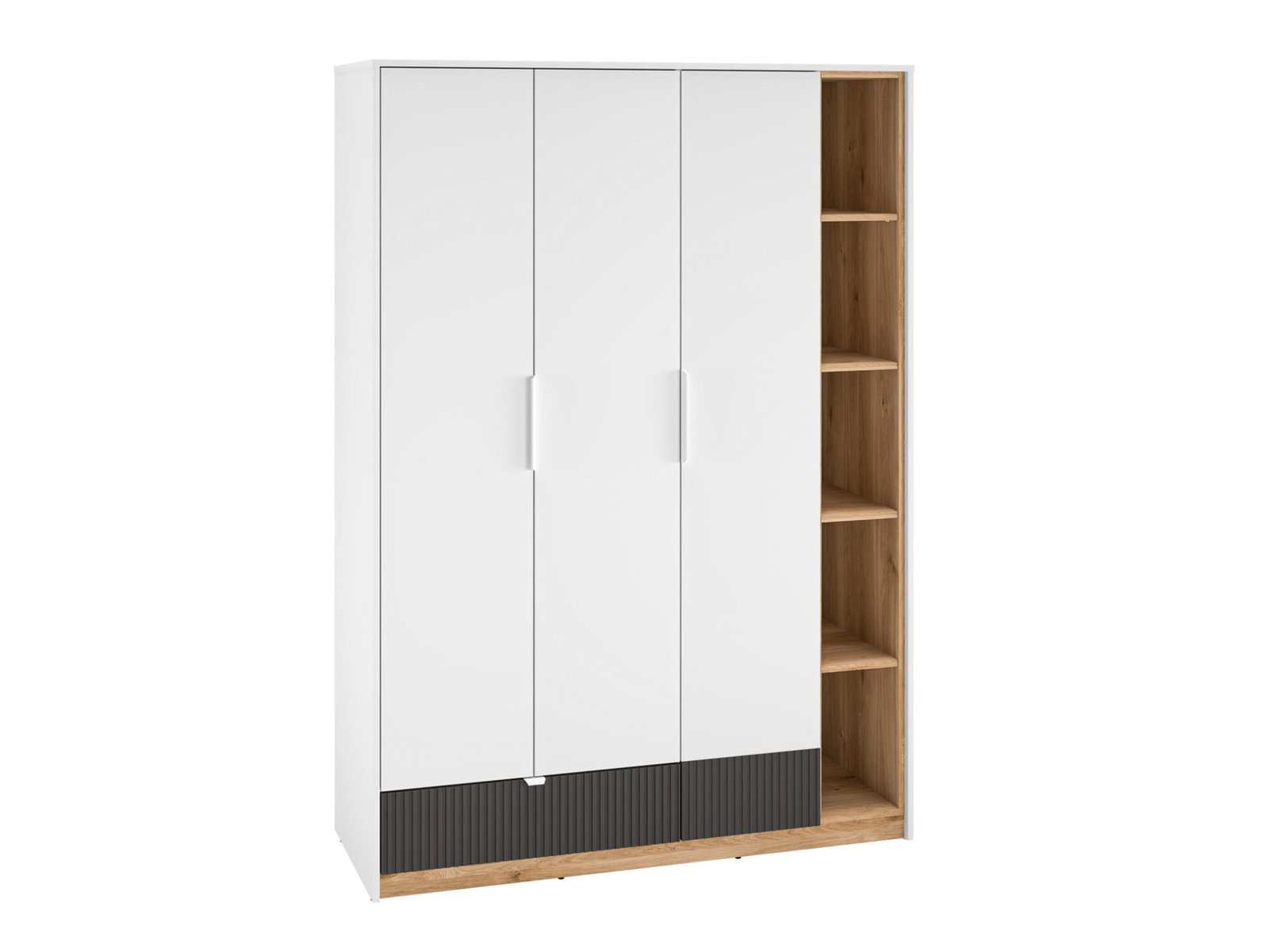 Torino 01 Alpine white/Castello honey/matte graphite - Wardrobe