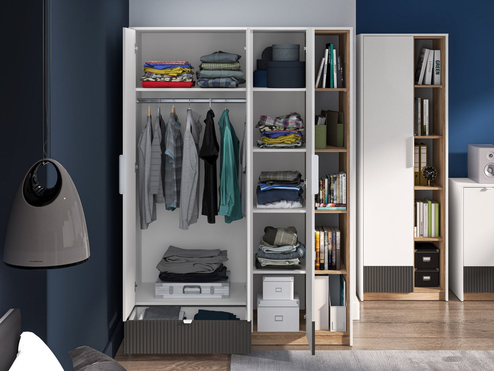 Torino 01 Alpine white/Castello honey/matte graphite - Wardrobe - Image 5