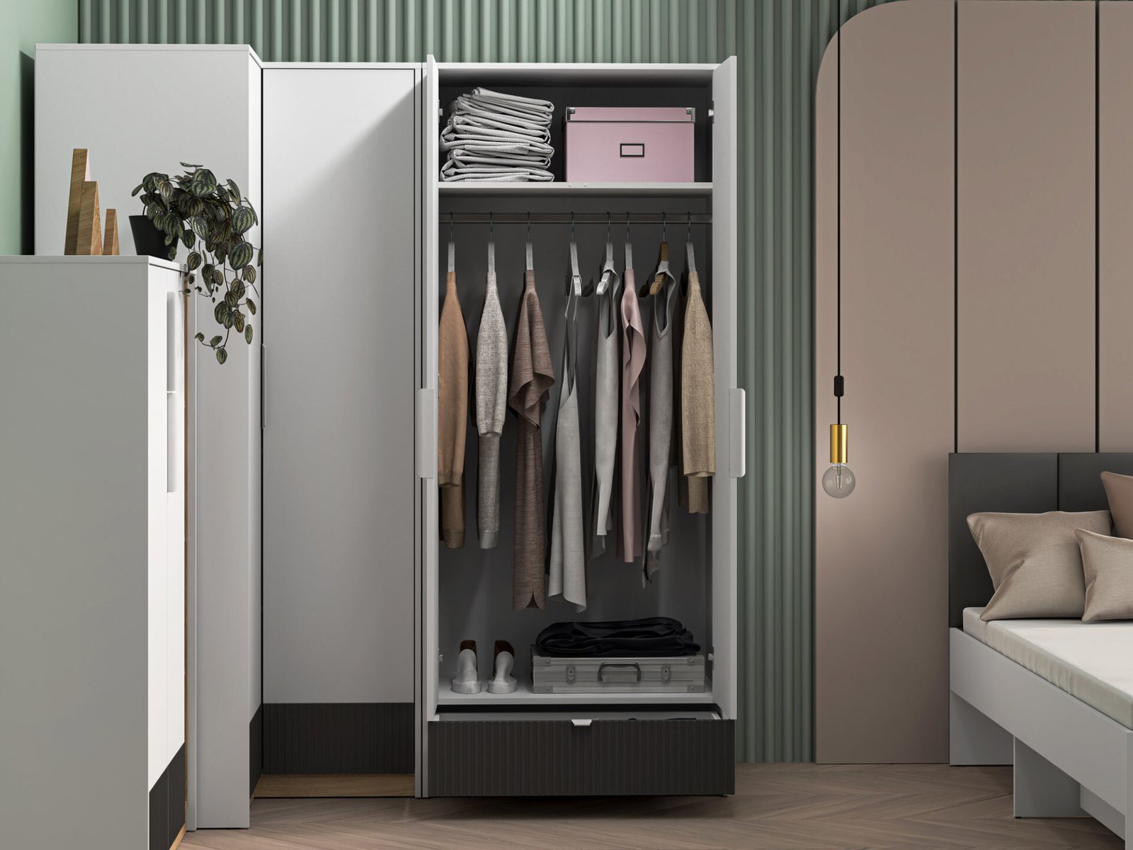Torino 02 Alpine white/Castello honey/matte graphite - Wardrobe - Image 5