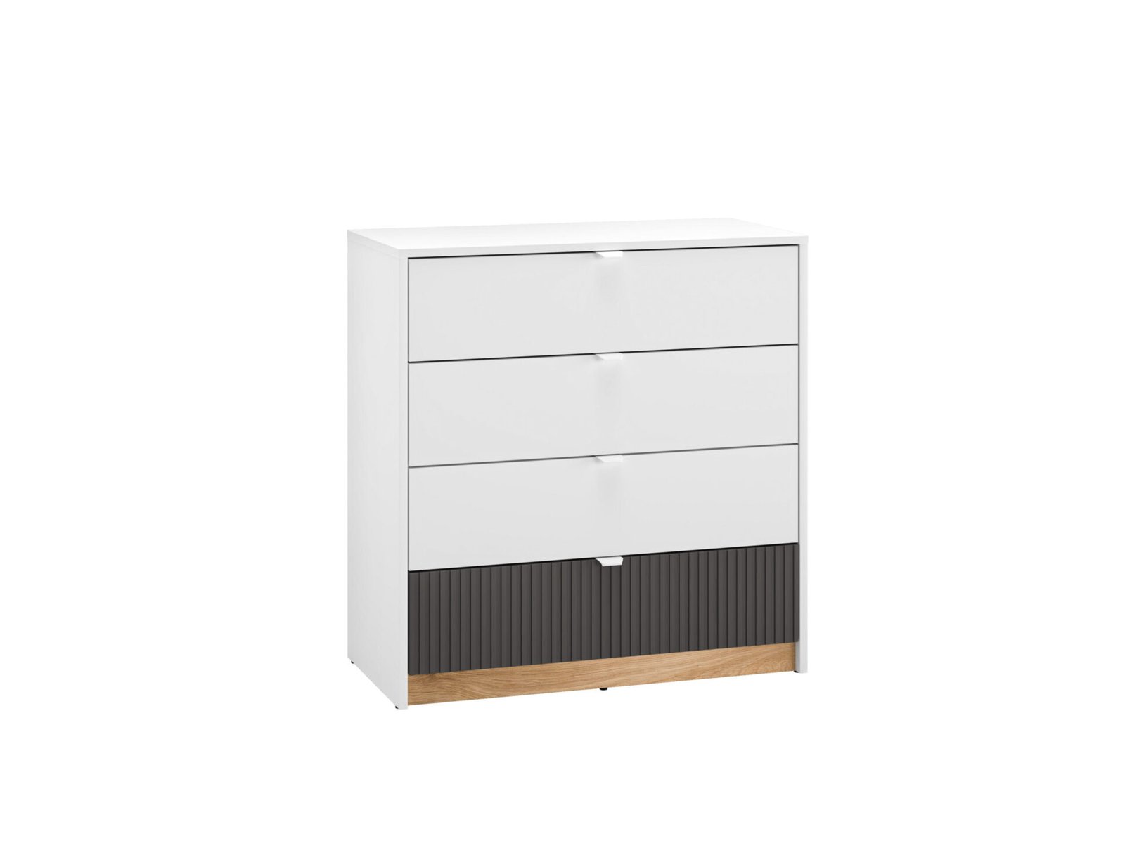 Torino 07 Alpine white/Castello honey/matte graphite - Chest of drawers