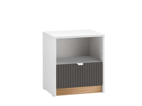 Torino 09 Alpine white/Castello honey/matte graphite – Bedside table