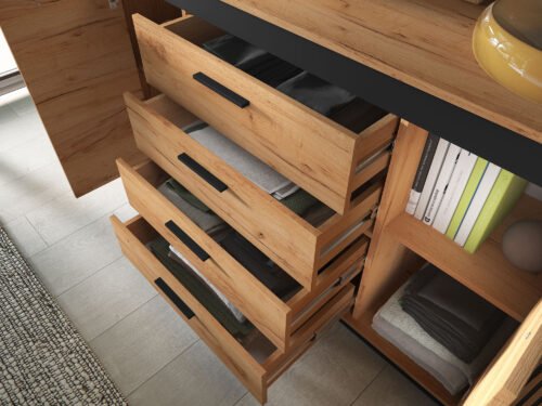 URSO 06 craft gold/black – 2D4S chest of drawers