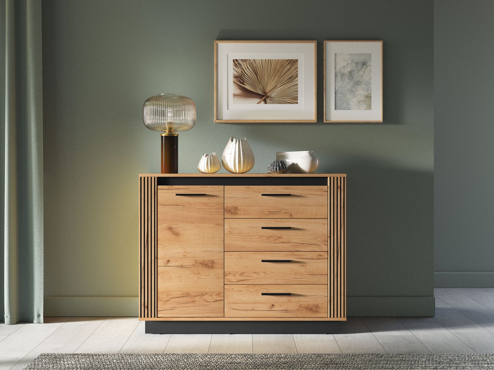 URSO 07 craft gold/black chest of drawers 1D4S - Image 4