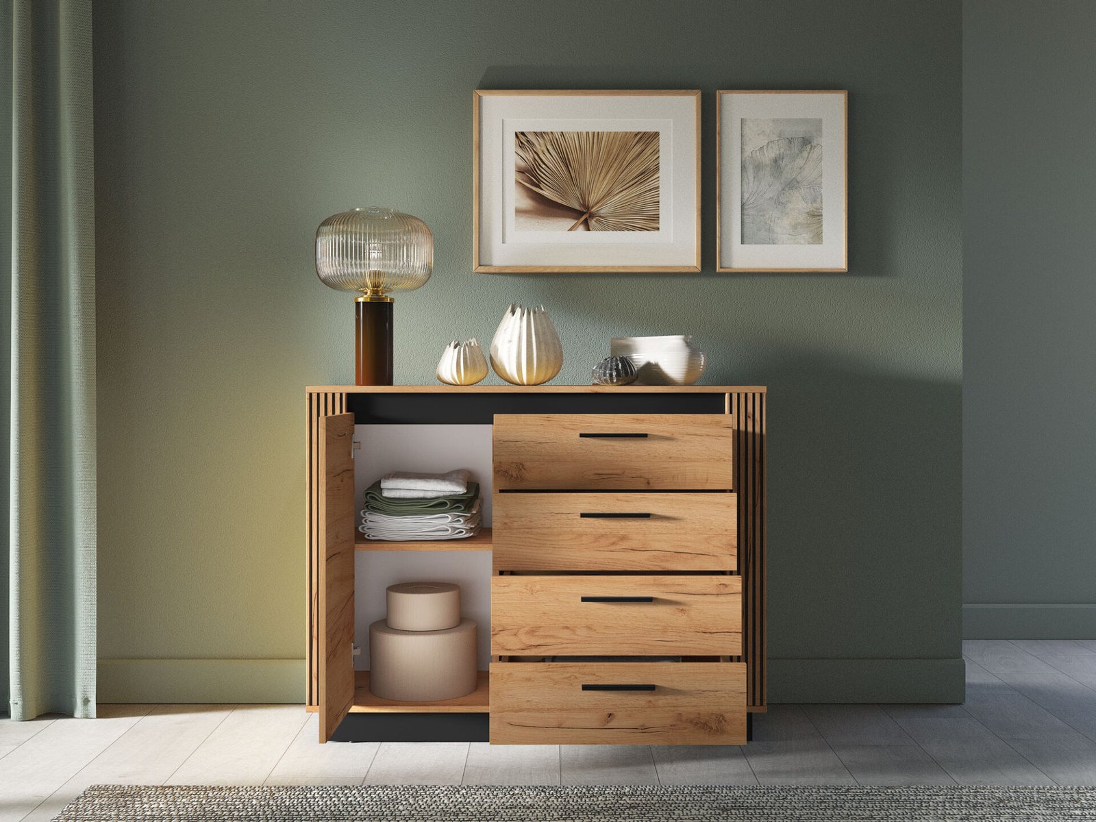 URSO 07 craft gold/black chest of drawers 1D4S - Image 5