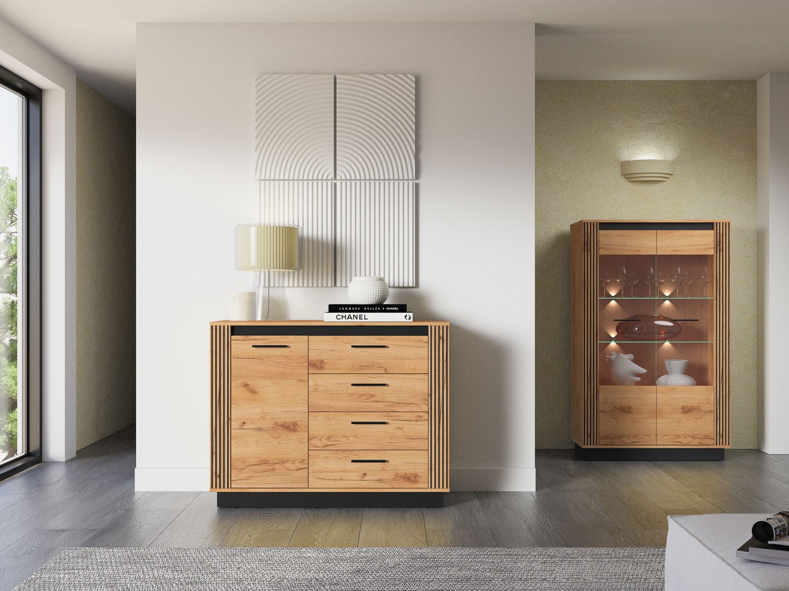 URSO 07 craft gold/black chest of drawers 1D4S - Image 9