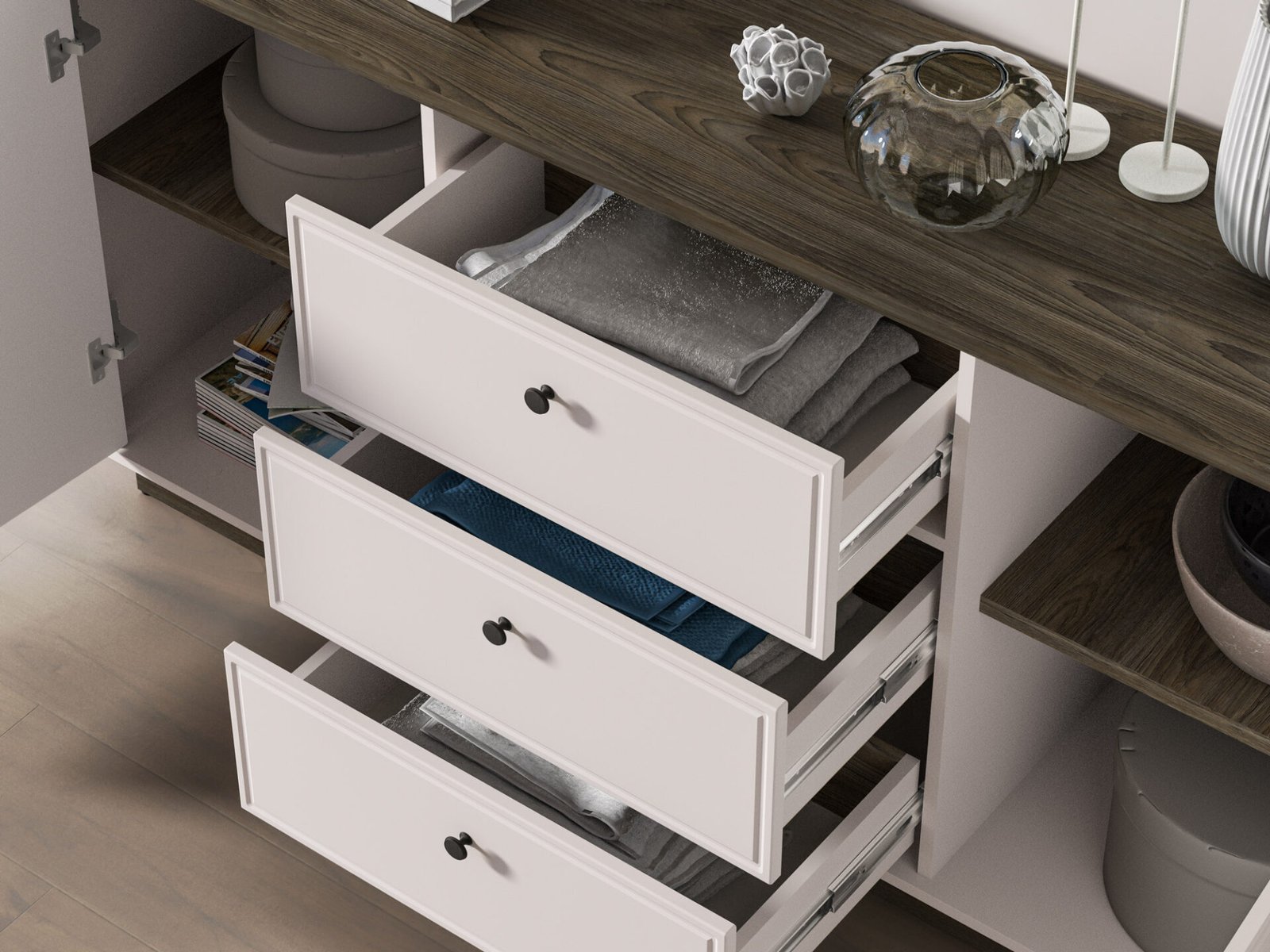 Vilavio 03 dark windmill oak / cashmere color - 2D3S chest of drawers - Image 7