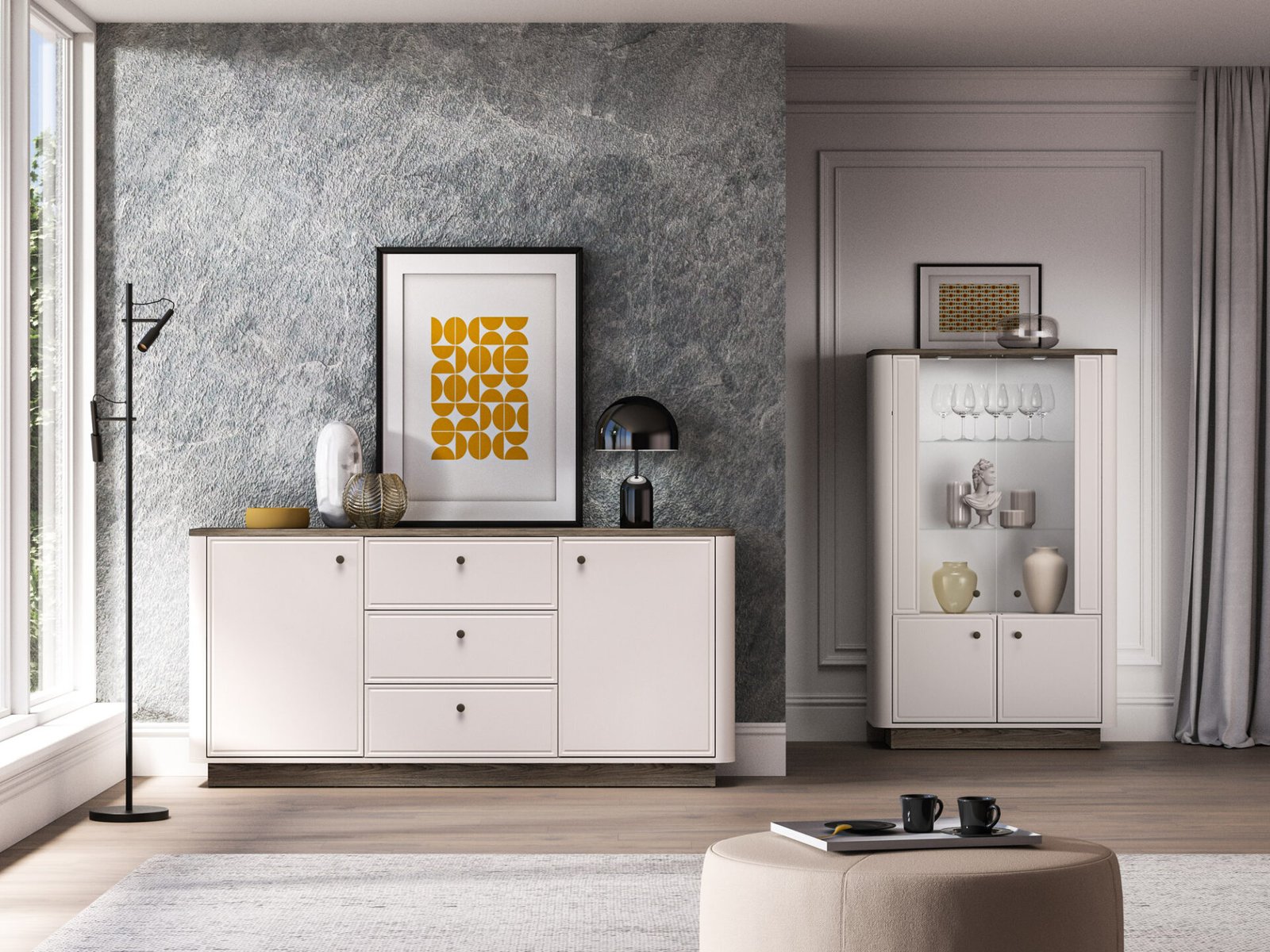 Vilavio 03 dark windmill oak / cashmere color - 2D3S chest of drawers - Image 9