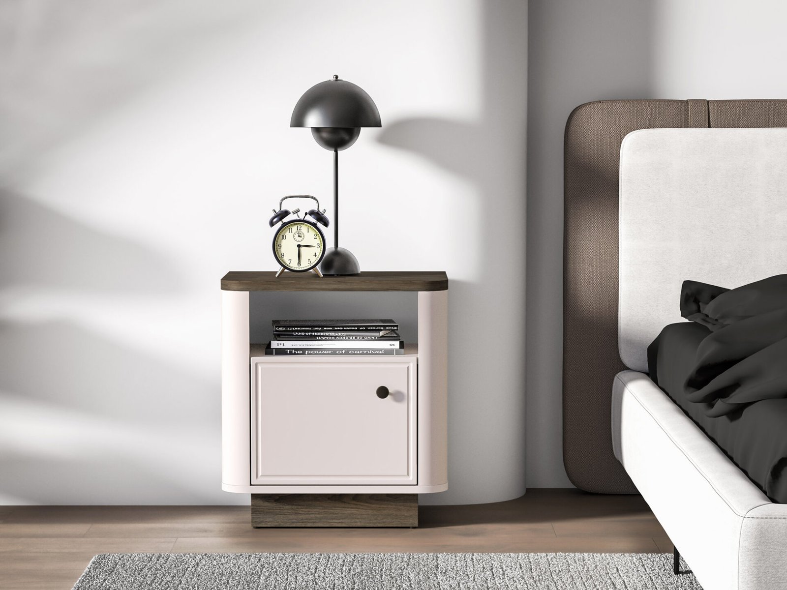 Vilavio 07 dark windmill oak / cashmere bedside table 1DL/P - Image 3