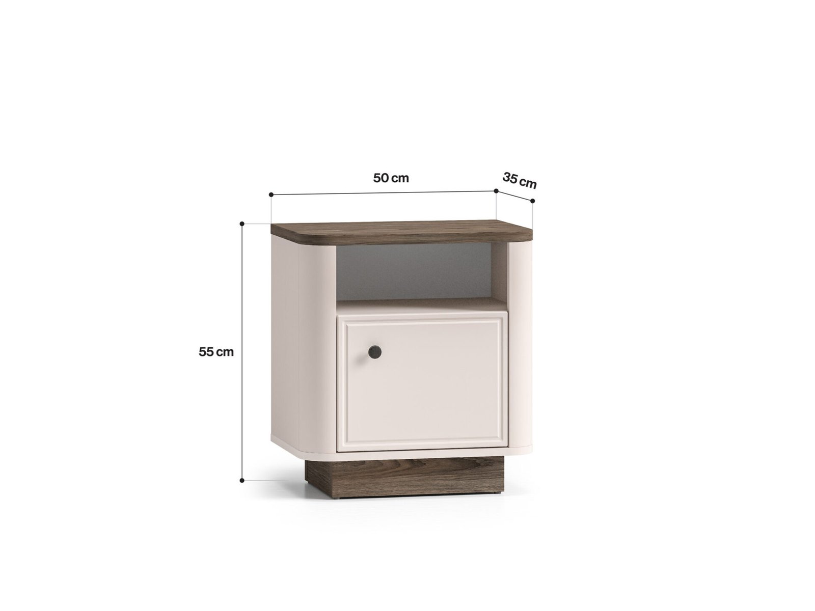 Vilavio 07 dark windmill oak / cashmere bedside table 1DL/P - Image 6