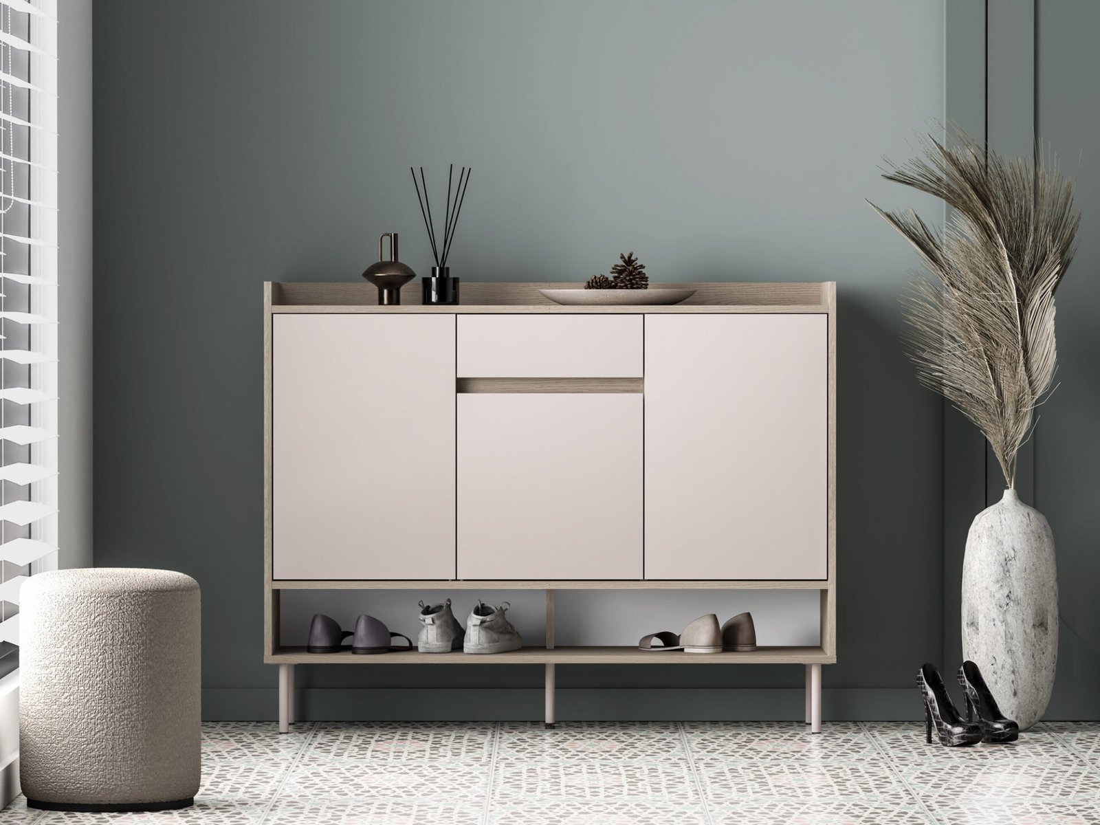 Voco 02 cremona oak terracotta / cashmere - 3D1S chest of drawers - Image 3