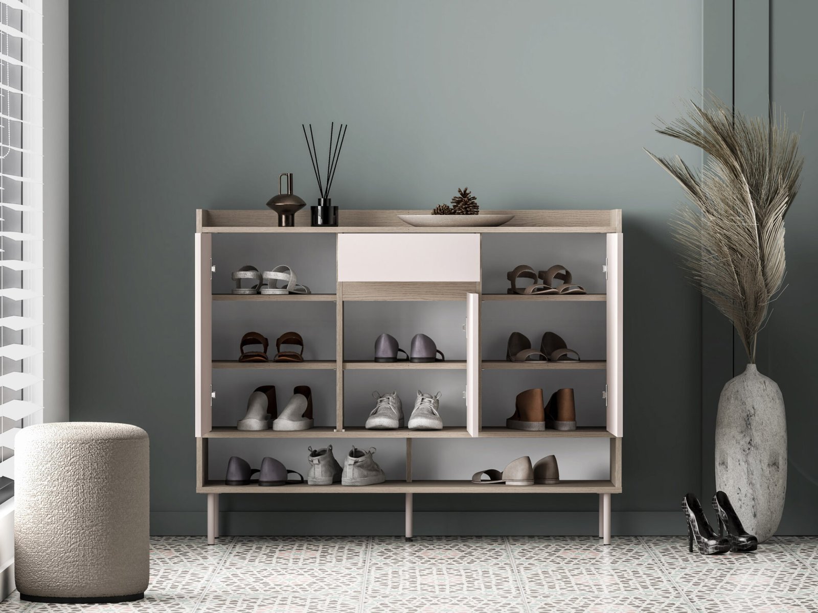Voco 02 cremona oak terracotta / cashmere - 3D1S chest of drawers - Image 4
