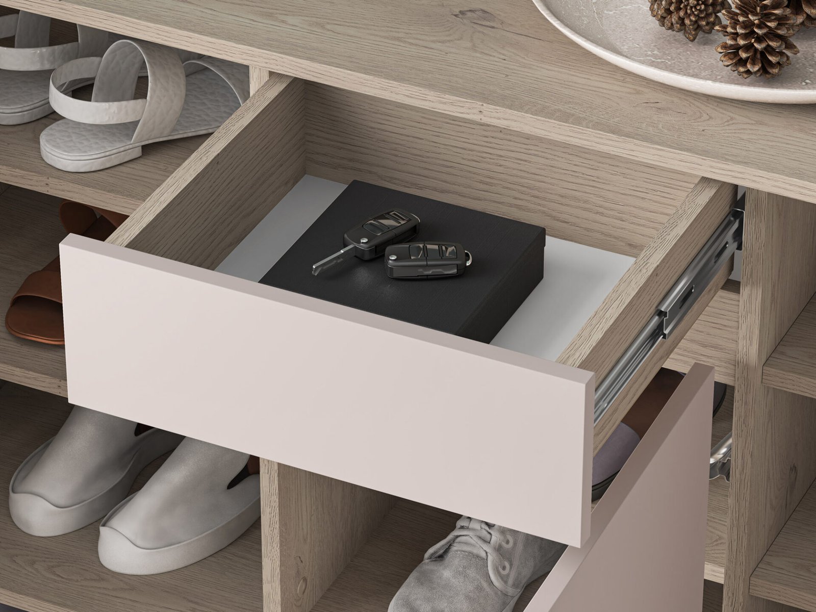 Voco 02 cremona oak terracotta / cashmere - 3D1S chest of drawers - Image 7