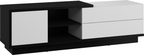 HYBRID 21 furniture, chest of drawers, TV table, black and white glossy colorHYBRID