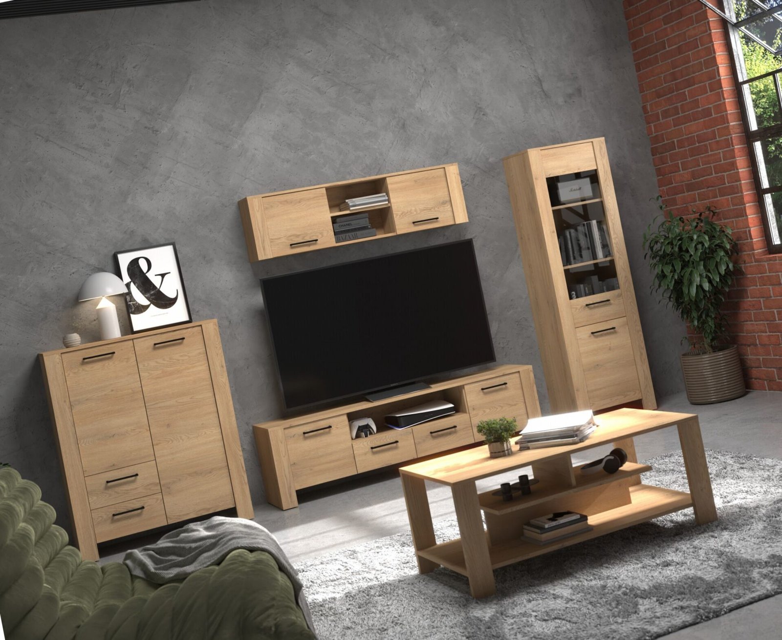 SLIDE furniture #2 shelf, TV table, shelf, coffee table, oak "Cremona" - Image 8