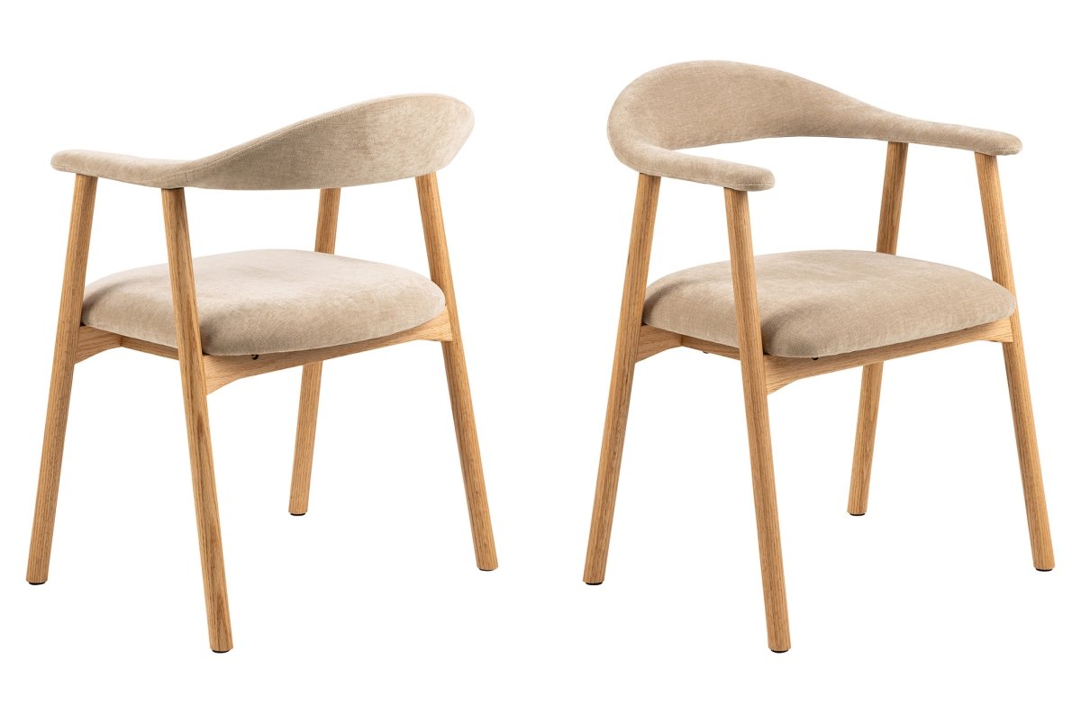 ADELE beige (Danny 3 fabric) / natural oak frame - WOODEN CHAIR FOR LIVING ROOM, DINING ROOM, RETRO KITCHEN - Image 3
